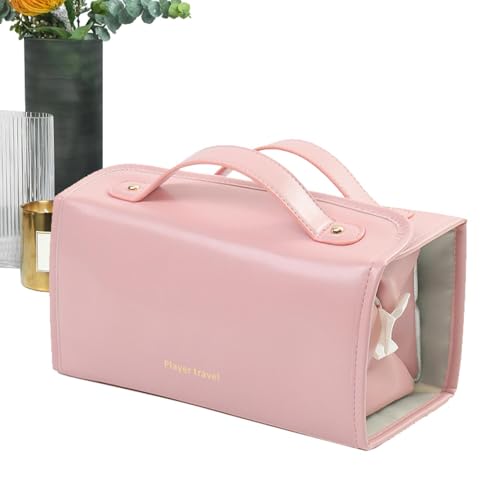 Mimoqk Makeup Bag Compartments, 4 in 1 Storage Bag, Roll-Up Makeup Organizer, Portable Toiletry Bags, Waterproof Makeup Bag, Travel Makeup Organizer, for Traveling Women Men, Makeup Bag Organizer, von Mimoqk