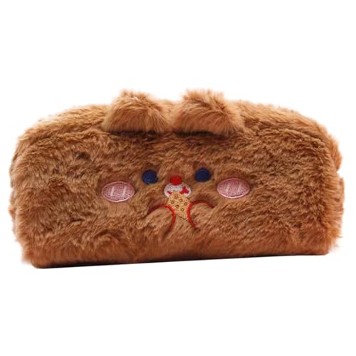 Mimoqk Plüschbär Schreibwaren-Tasche, Plüschbär-Federmäppchen | Plüsch-Federmäppchen für Fuzzy Stifte | Ästhetisches Federmäppchen mit süßem Bär für, Kaffee, riferimento alla descrizione, Siehe von Mimoqk
