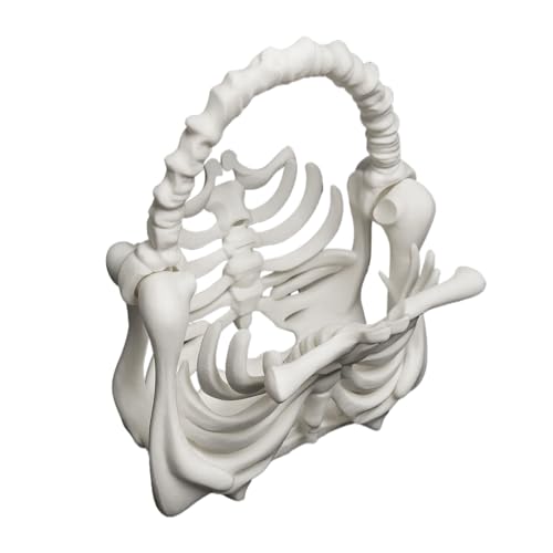 Mimoqk Schädelbärchen Rippchenform, Skelett Geldbeutel für Gothic Halloween -Stil, Punk -Rock -Brieftasche mit Design, Halloween -Tasche für Flaschenreisen Make -up Youth Girl Party School Arbeit von Mimoqk