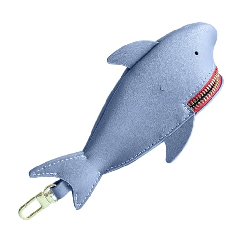 Mimoqk Shark Keychain Holder Cute Small Case Animal Zipper Purse Cartoon Cosmetic Bag Multifunctional Keychain Bag Cute Shark Keychain Holder and Small Zipper Purse for Women and Girls von Mimoqk