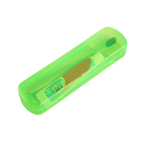 Mimoqk Travel Toothbrush Holder, Portable Tooth Brush Storage Box, Leakproof Hygienic Container, Compact Lightweight Organizer, Excellent for Bathroom Sink, Backpack, grün, Storage box, Siehe von Mimoqk