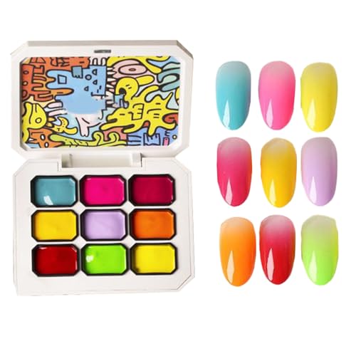 Nail Painting Gel, Gel Fingernail Polish, 9-Color Long-Lasting Formula mit Smooth Application, Manicure Art Cosmetics for Professionals Beginners Travel Home Wedding Gathering Nail Painting Gel, Gel Fingernail Polish, 9-Color Long-Lasting Formula mit Smooth Application, Manicure Art Cosmetics for Professionals Beginners Travel Home Wedding Gathering von Mimoqk