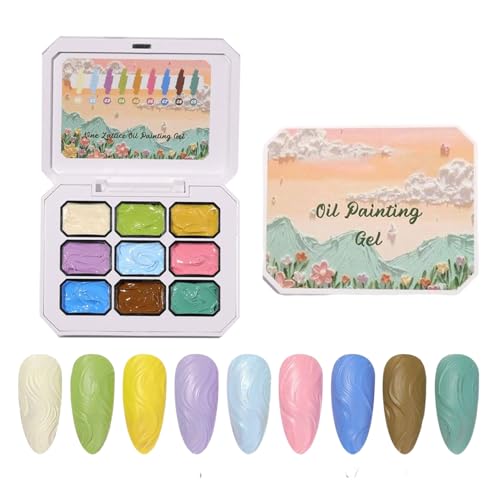 Solid Gel Nail Polish, Cream Gel Colors, 9-Color Palette with 3d Embossed Texture, Artistic Fingernails Paint for Women Girls Home Salon Bridal Holiday French Tips Birthday Use von Mimoqk