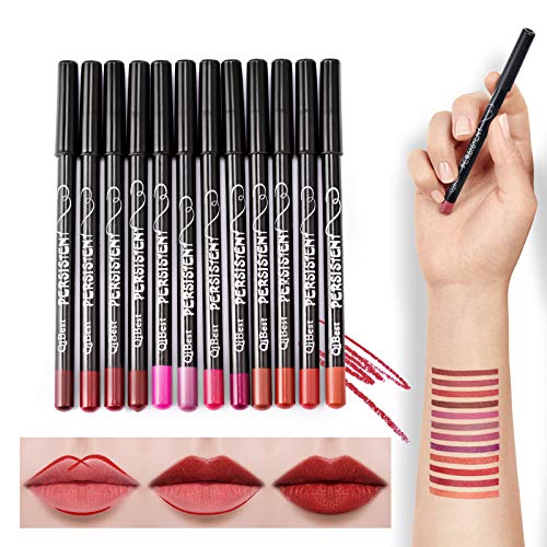 Mimore 12St Fachmann Lip Liner Pencil Set Matt Glatt Lippenstift Contour Shaping Matt Lip Kit Lange andauernd Wasserdicht Make Up Lip Liner für Frauen von Mimore