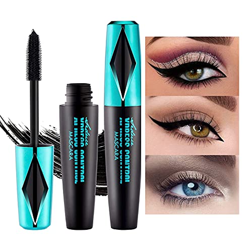 Mimore Vegane Wimperntusche für empfindliche Augen Den ganzen Tag dauern Wasserdichte wischfeste Wimpern-Wimperntusche Bestes Wimpern-Make-up zur Verlängerung und Volumenverbesserung (schwarz) von Mimore