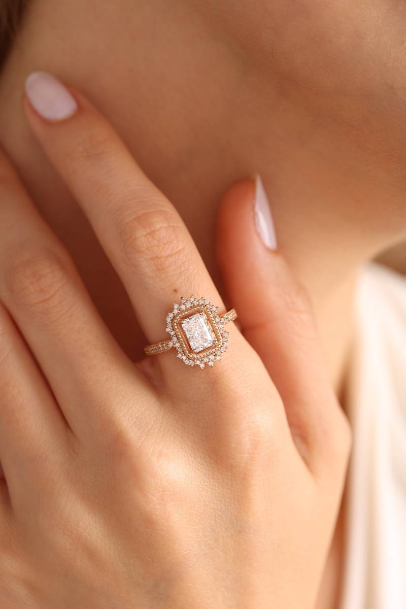 Mimra Diamantring Ehering Paarringe Zarter Ring Versprechensring Für Sie Diamant Verlobungsring Geschenke von MimraDiamondJewelry