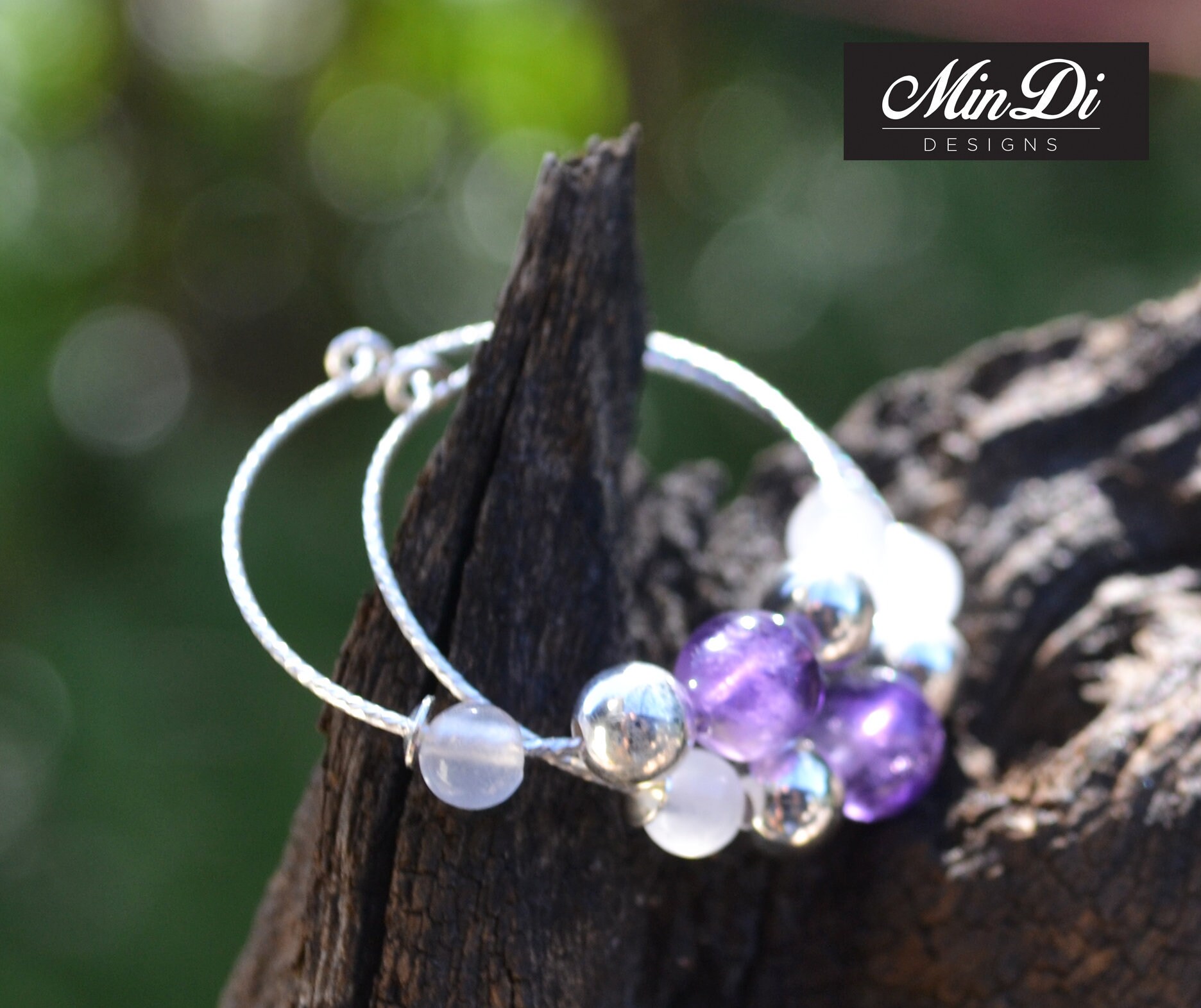 Ohrringe, Paar Handgefertigte Ohrringe Mit Sterling Silber & Amethyst Ohrringe, Paar Handgefertigte Ohrringe Mit Sterling Silber & Amethyst von MinDiDesign