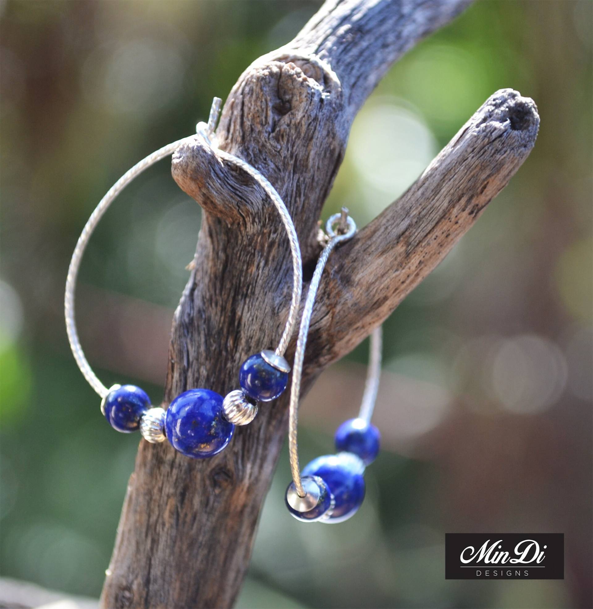 Ohrringe, Paar Handgefertigte Ohrringe Mit Sterling Silber & Lapislazuli Ohrringe, Paar Handgefertigte Ohrringe Mit Sterling Silber & Lapislazuli von MinDiDesign