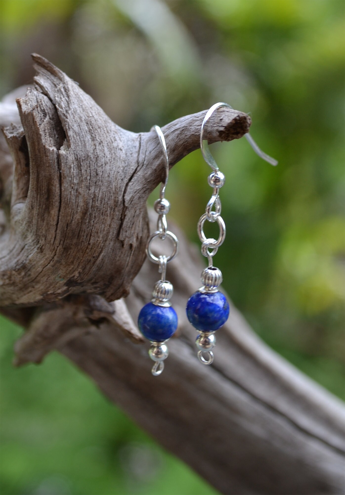Ohrringe, Paar Handgefertigte Ohrringe Mit Sterling Silber & Lapislazuli Ohrringe, Paar Handgefertigte Ohrringe Mit Sterling Silber & Lapislazuli von MinDiDesign