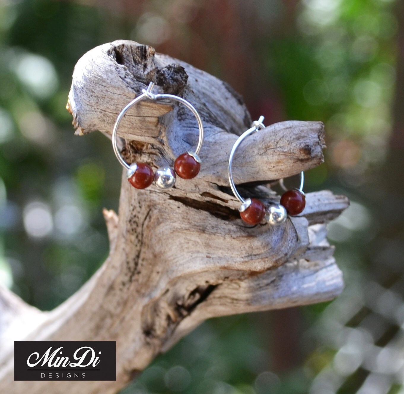 Ohrringe, Paar Handgefertigte Ohrringe Mit Sterling Silber & Rotem Jaspis Ohrringe, Paar Handgefertigte Ohrringe Mit Sterling Silber & Rotem Jaspis von MinDiDesign