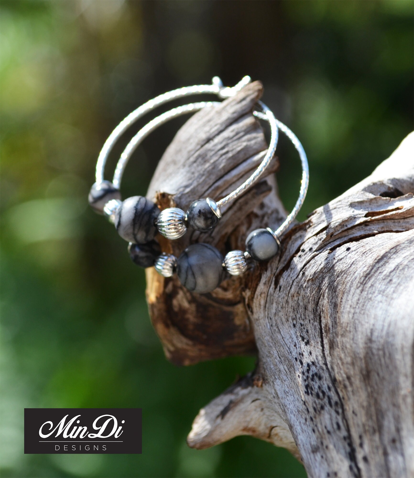 Ohrringe, Paar Handgefertigte Ohrringe Mit Sterling Silber & Schwarz Geadert Jaspis Ohrringe, Paar Handgefertigte Ohrringe Mit Sterling Silber & Schwarz Geadert Jaspis von MinDiDesign