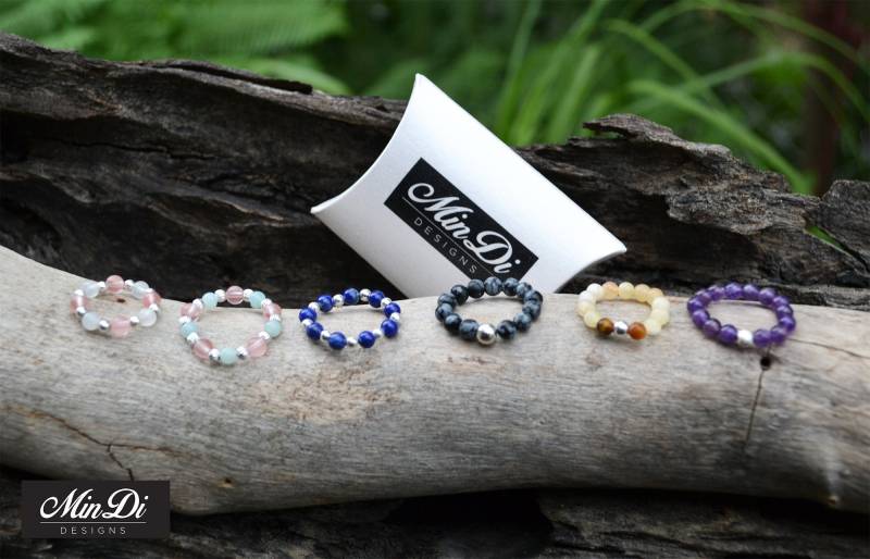 Unsere Neue Stretch Bead Rings Mit Echtem Sterling Silber & Halbedelsteinen Unsere Neue Stretch Bead Rings Mit Echtem Sterling Silber & Halbedelsteinen von MinDiDesign