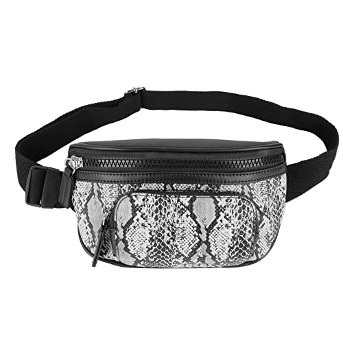 Gürteltasche für Damen und Mädchen, modisch, Schlangenledermuster, verstellbare Umhängetasche, Handytasche, A+schwarz, Einheitsgröße, modisch von Minache