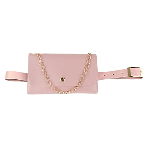 Mini-Umschlag-Hüfttasche für Damen und Mädchen, PU-Leder, Clutch, Handy, Geldbörse, Brusttasche, Kette, Crossbody-Tasche, verstellbare Gürteltasche, Pink, Einheitsgröße, modisch von Minache