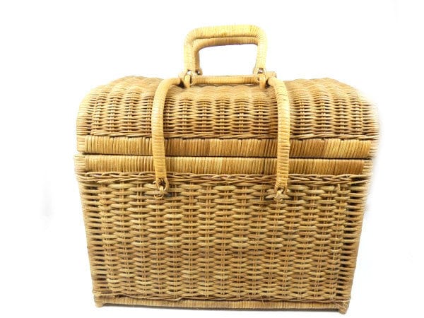 Große Vintage Wicker Handtasche Tasche Aufbewahrung Pick Nick Korb von MinasTreasureChest