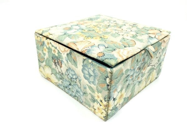 Kleine Grüne Blume Vintage Schmuck Box Dekorative Stoff Organizer Blumen Lagerung von MinasTreasureChest