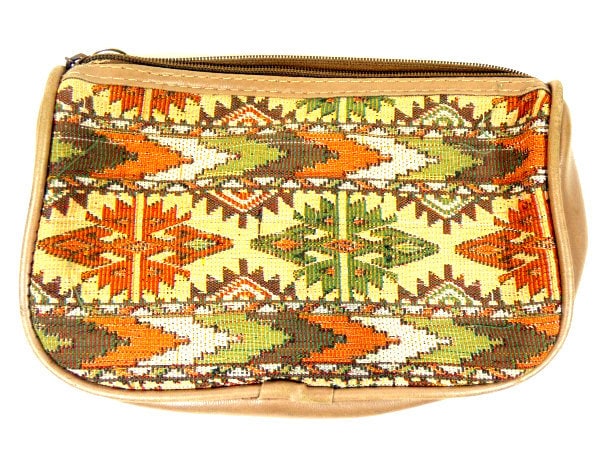 Vintage 90Er Jahre Braun Beige Toilettentasche Reise Geldbörse Tasche Kosmetiktasche Herren Damen Unisex von MinasTreasureChest