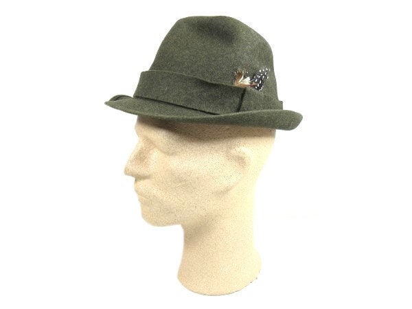 Vintage Moos Grün Borsalino Fedora Mütze Made in Italy Herrenhut Geschenk Für Ihn Elegante von MinasTreasureChest