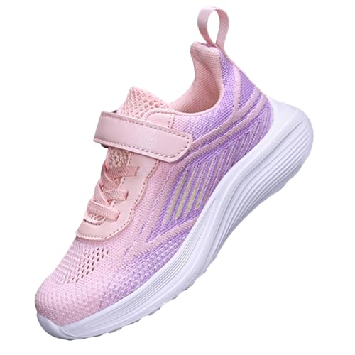 Minbei Kinder Turnschuhe Mädchen Jungen Sportschuhe Lauflernschuhe Hallenschuhe Leicht Atmungsaktive Laufschuhe Athletisch Shoe Rosa 32 EU von Minbei