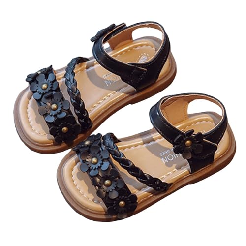 Minbei Kleinkind Baby Mädchen Sandalen Girls Sandals Sommerschuhe für Mädchen Sport Outdoor Peeptoe Mit Klettverschlussl Schwarz 24 EU von Minbei