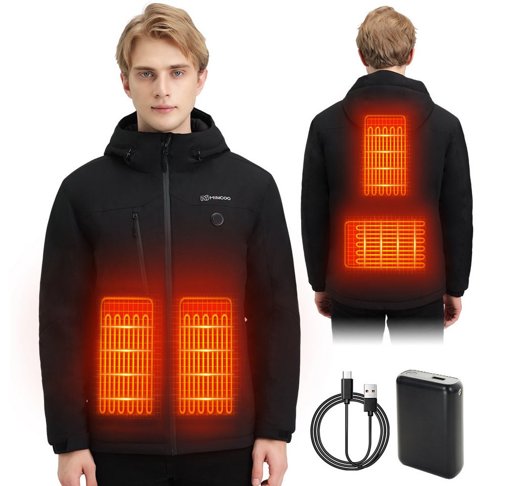Mincoo Funktionsjacke Beheizbare Jacke mit Akku 18400mAh für Herren Warme Heizjacke mit 4 Heizzonen und 3 Temperaturstufen Mincoo Funktionsjacke Beheizbare Jacke mit Akku 18400mAh für Herren Warme Heizjacke mit 4 Heizzonen und 3 Temperaturstufen von Mincoo