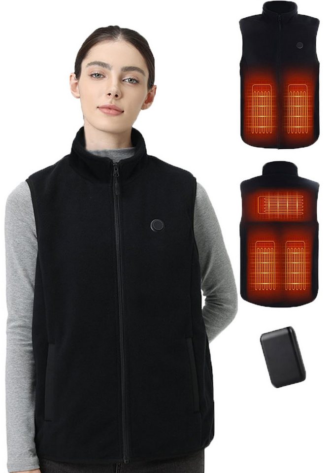 Mincoo Funktionsweste Beheizbare Weste Damen mit powerbank 10000mah für 5 Heizzonen heizweste damen Intelligente Elektrische Leichte Beheizte Weste von Mincoo