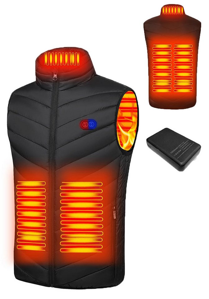 Mincoo Funktionsweste Beheizbare Weste für Herren,Elektrische USB Heizwesten Mit 5V 10000 mAh Akku,Winter Warme Jacke Weste von Mincoo