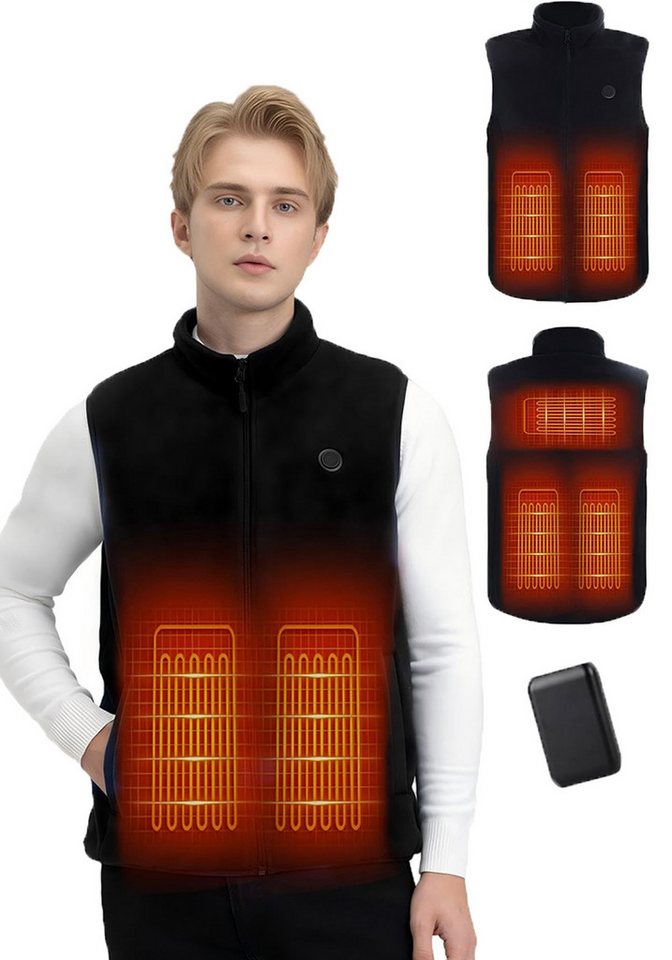 Mincoo Funktionsweste USB wiederaufladbare beheizte Weste für Herren Heizweste mit 3-Stufen-Temperatur und 10.000mAh Batterie von Mincoo