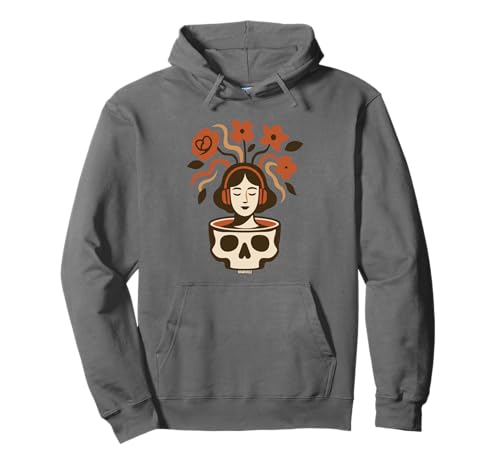 Blumen Kopfhörer Schädel Kunst psychedelisches Frauen Design Pullover Hoodie Blumen Kopfhörer Schädel Kunst psychedelisches Frauen Design Pullover Hoodie von Mind Bloom Music Vibe Studio