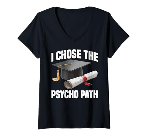Damen I Chose The Psycho Path Psychologin Psychologie - T-Shirt mit V-Ausschnitt Damen I Chose The Psycho Path Psychologin Psychologie - T-Shirt mit V-Ausschnitt von Mind Psychologe Humor