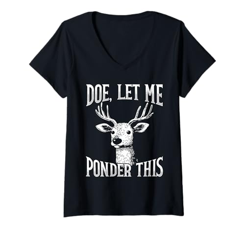 Damen Nachdenkliches Hirsch Overthinker für Grübler mit Humor T-Shirt mit V-Ausschnitt Damen Nachdenkliches Hirsch Overthinker für Grübler mit Humor T-Shirt mit V-Ausschnitt von Mindful Humor Apparel – Überdenken & Sarkasmus