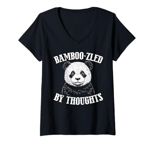 Damen Panda Design für Überdenker & Gedankenakrobaten T-Shirt mit V-Ausschnitt Damen Panda Design für Überdenker & Gedankenakrobaten T-Shirt mit V-Ausschnitt von Mindful Humor Apparel – Überdenken & Sarkasmus
