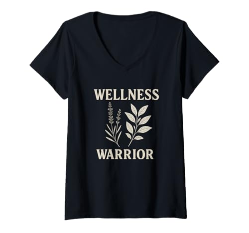Damen Wellness Warrior Ganzheitliche Gesundheit Selbstpflege T-Shirt mit V-Ausschnitt Damen Wellness Warrior Ganzheitliche Gesundheit Selbstpflege T-Shirt mit V-Ausschnitt von Mindful Living Co.