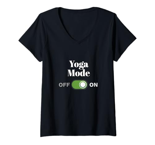 Damen Yoga Modus auf Wellness Fitness Entspannung Zen T-Shirt mit V-Ausschnitt Damen Yoga Modus auf Wellness Fitness Entspannung Zen T-Shirt mit V-Ausschnitt von Mindful Yogi Women