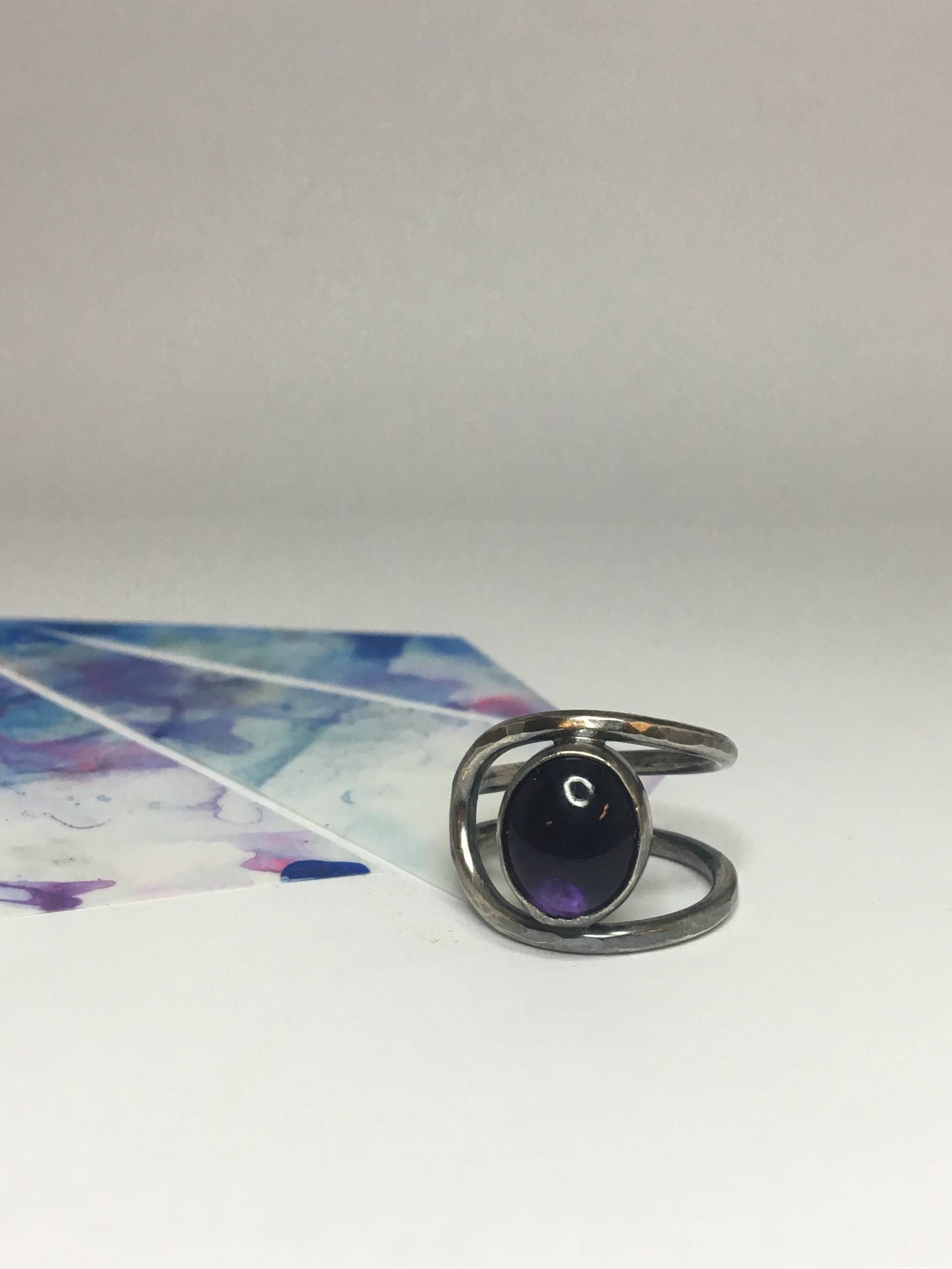 sterling Silber Mit Amethyst sterling Silber Mit Amethyst von MindfulMetalworks