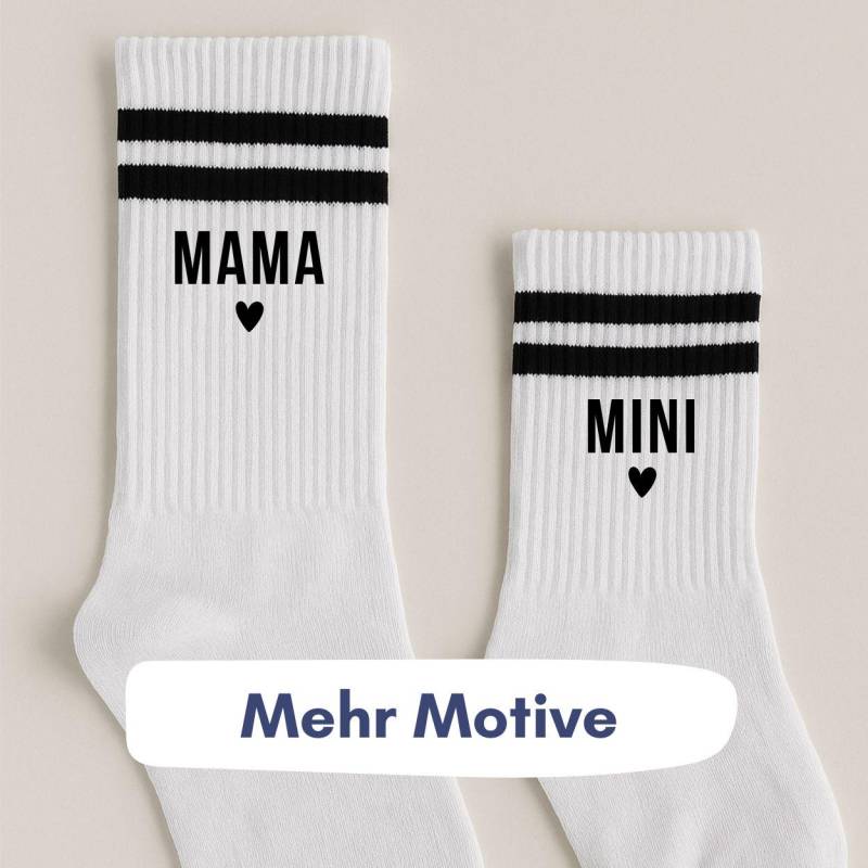 Familiensocken Bedruckt - Mama Papa Mini Maxi | Personalisierte Socken Familie Geschenk Eltern Kind Partnerlook Muttertag Vatertag von MindfulPrintsDE