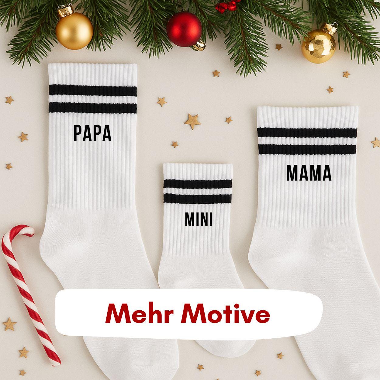 Familiensocken Bedruckt - Mama Papa Mini Maxi | Personalisierte Socken Familie Geschenk Eltern Kind Partnerlook Weihnachtsgeschenk von MindfulPrintsDE