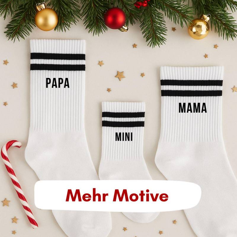 Familiensocken Bedruckt - Mama Papa Mini Maxi | Personalisierte Socken Familie Geschenk Eltern Kind Partnerlook Weihnachtsgeschenk von MindfulPrintsDE