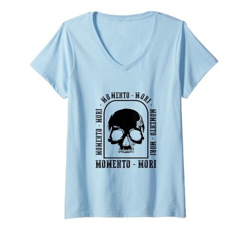 Damen Botschaft der Philosophie von Momento Mori for Light T-Shirt mit V-Ausschnitt Damen Botschaft der Philosophie von Momento Mori for Light T-Shirt mit V-Ausschnitt von Mindfulness Reflection Life Philosophy Awareness