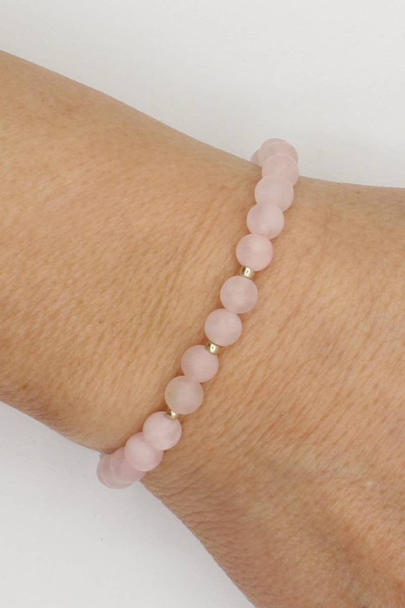 Be Loved Rosenquarz Armband, Perlenarmband, Schmuck, Geschenk Für Sie, Valentineskostenloser Versand von MindmadeShop