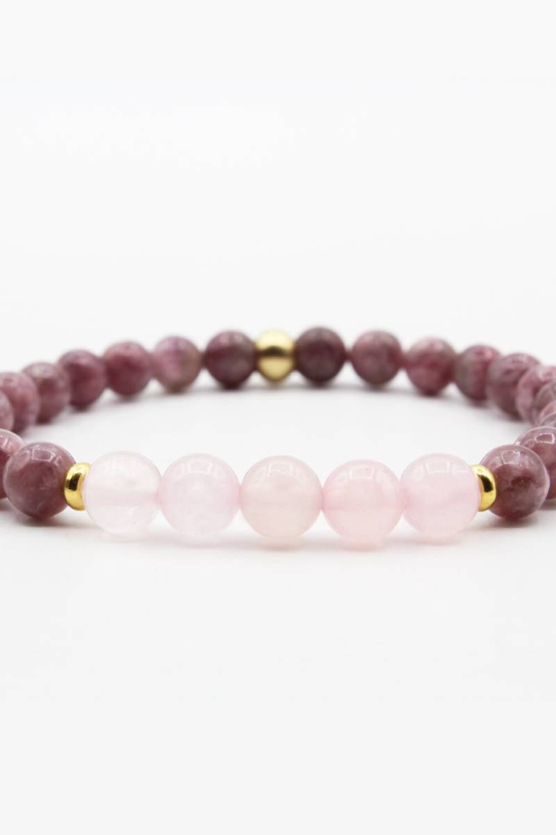 Rosenquarz Und Lepidolith Armband, Perle, Geschenk Für Sie, Schmuck, Yoga Geschenk, Kostenloser Versand von MindmadeShop