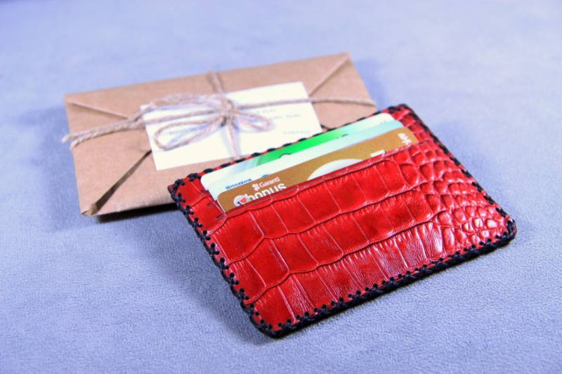 Sehr Eleganter, Schlanker Kreditkartenhalter, Handgenäht, Handgenähter Unisex-Kreditkartenhalter, Ein Perfektes Geschenk Für Die Menschen, Sie von MineGiftStore