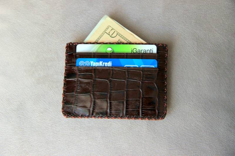 Sehr Eleganter Schlanker Kreditkartenhalter, Handgenäht, Handgenähter Unisex-Kreditkartenhalter Ein Perfektes Geschenk Für Die, Die Sie Lieben von MineGiftStore