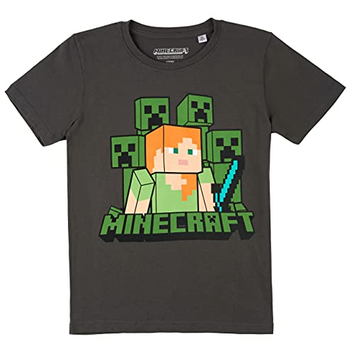 Jungen Creeper T-Shirt (Dunkelgrau, 128) von Minecraft