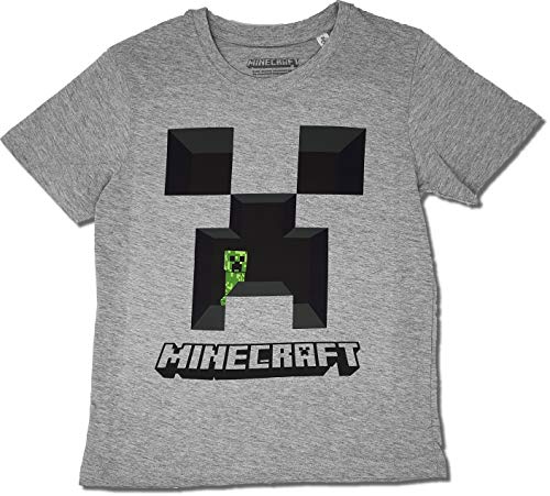 Minecraft Creeper Männer T-Shirt grau meliert 128 von Minecraft