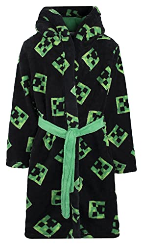 Minecraft - Morgenmantel - Kinder Fleece mit Kapuze Morgenmantel mit Creeper Design - Offizielle Merchandise - Jungen Morgenmäntel für Kinder - Boys' Sleepwear & Robes - Alter 7-8 Jahre von Minecraft