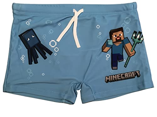 Minecraft Badehose mit elastischem Bund und Schnüren hellblau (as3, Numeric, Numeric_134, Regular) von Minecraft