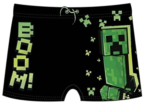 Minecraft Badehose mit elastischem Bund und Schnüren schwarz (as3, Numeric, Numeric_116, Regular) von Minecraft