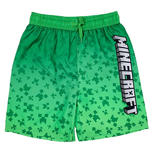 Minecraft Badeshort Badehose Scwimmhose Jungen Creeper (116, Gruen) von Minecraft