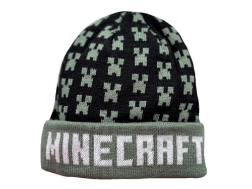 Minecraft Beanie Wintermütze (DE/NL/SE/PL, Numerisch, 56, schwarz) von Minecraft